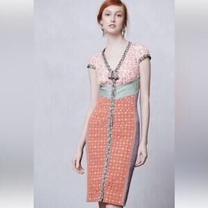 Byron Lars Anthropologie Beguile Springtime Mix Lasercut Sheath Dress